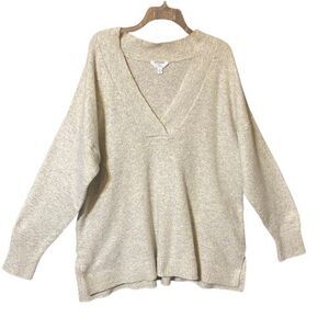 Time & Tru Oversized V Neck Sweater Womens Size XL 16 - 18